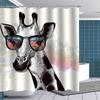 Funny Animal Shower Curtain Giraffe Jungle Safari Tropic African Wildlife Black And White Modern Designer Cool Bathroom Decor