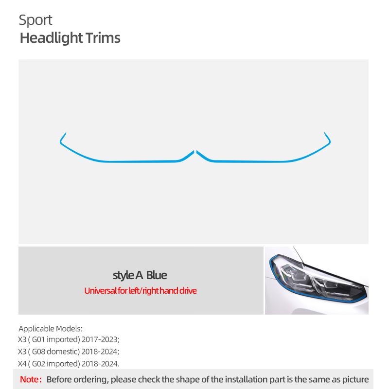 

For BMW X3 G01 G08 X4 G02 2017-2025 Car Styling Headlight Eyebrow Strip PET Color Change Film Sticker Tuning Decor Accessories