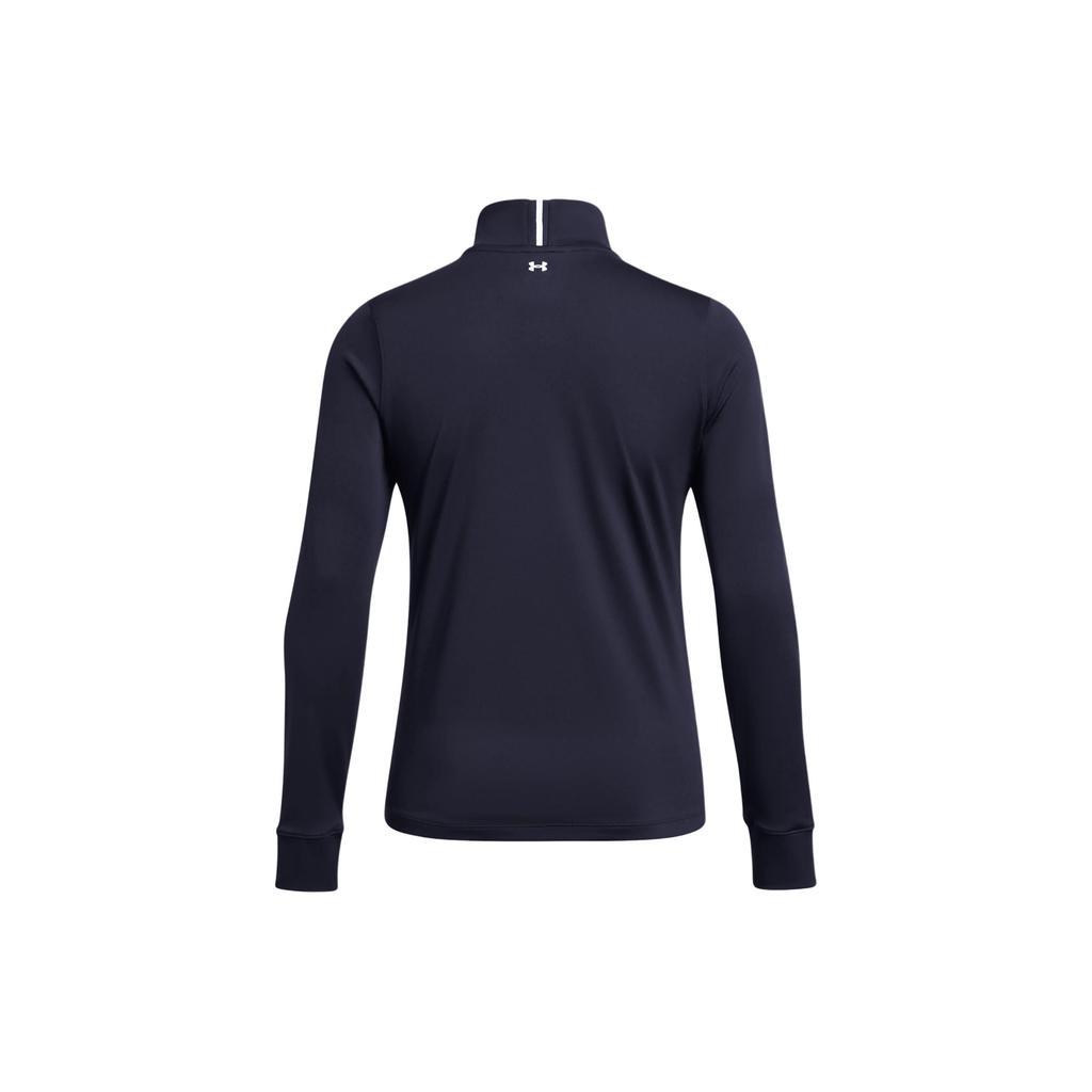 Under Armour Solid Color Breathable Stand Collar Pullover Long Sleeve Sweatshirt Women sweatshirt Navy-Blue 1383614-410