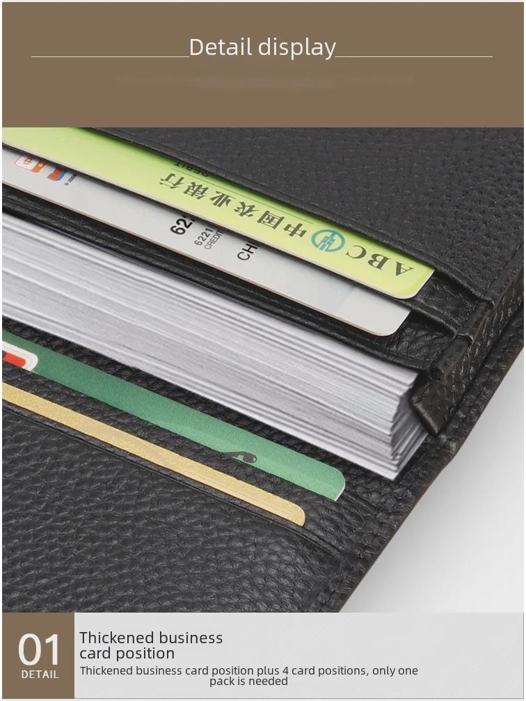 Herren-Visitenkartenetui aus echtem Leder – Rindsleder mit Litschi-Narbung, Geschenkartikel 3302