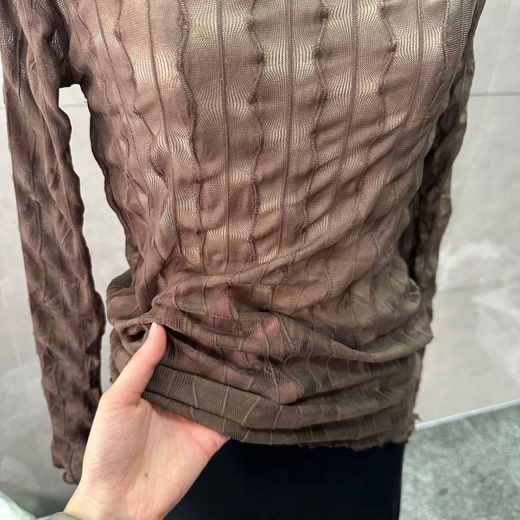 Women's Slimming Stretch Mesh Lace Turtleneck - See-through Autumn Winter Base Layer Top