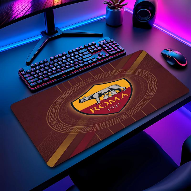 Tappetino per Mouse con Motivo Calcio AS Roma No?Tappetino Mouse da Gioco Antiscivolo con Base in Gomma per Scrivania Ufficio Casa