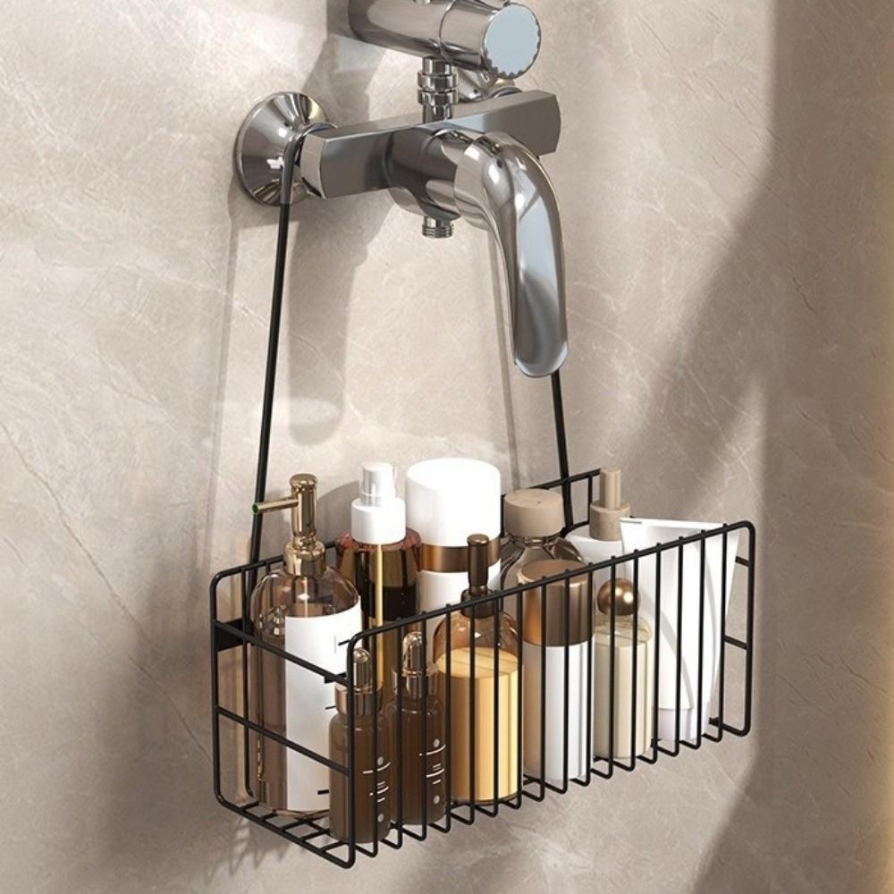 No Drilling Installation Bathroom Shelf Convenient Space Saving Toilet Shower Rack Hanging Basket Multifunctional