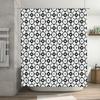 Modern Style Black White Blue Geometric Pattern Waterproof Shower Curtain Decoration for Bathroom 72x39inches