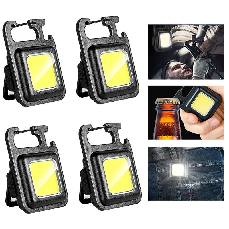 Super Bright Convenient Carry-on MINI COB Keychain Flashlight Rechargeable Emergency Work Lamp with Magnet Outdoor Camping Light