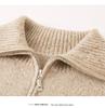 Women's Autumn/Winter Cashmere Lapel Half-Zip Sweater - Casual Knit Pullover