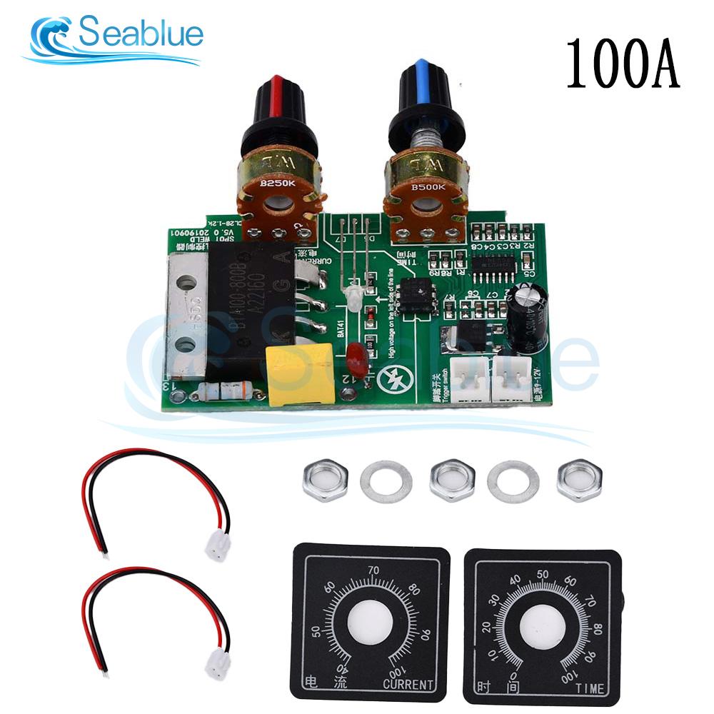 41A 100A Spot Welding Machine DIY Spot Welding Machine Time Current Control Board Lithium Battery Power AC220V to 9V Transformer