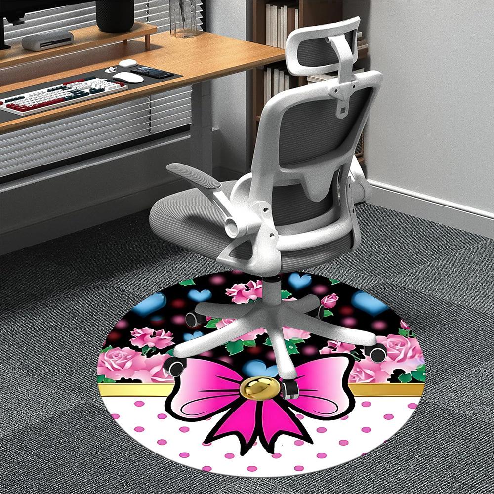 

1pc Floral Bow Decorations Chair Carpet for Office, Non-slip, Soft and Durable Office Rug for Decoration, Perfect for Office yy251229127 80cm by 80cm