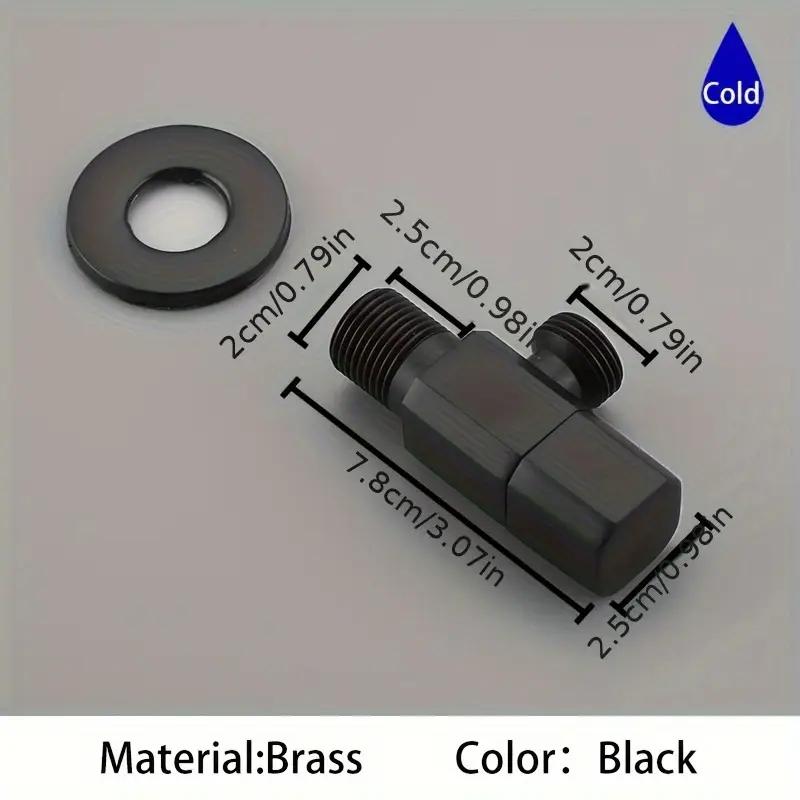 

Mini Brass Tee Valve with Golden and Silver Finish - Universal European and American Threads, Ideal for Bathroom and Toilet чорний