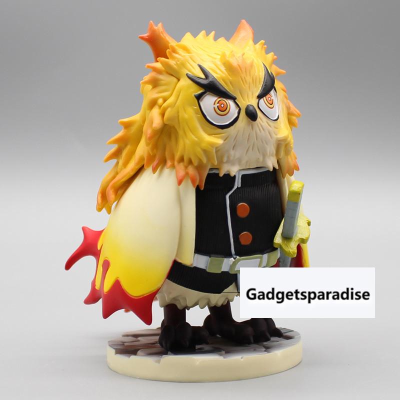 11CM Japanese Anime Demon Slayer GK Rengoku Kyoujurou Owl Big Brother Figure Model Toys Doll Kid Decorative Gift