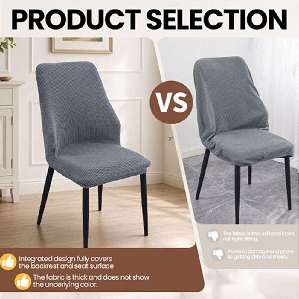 Curved Dining Chair Cover High-elastic Stool Slipcover Backrest Protector for Home Decoration