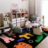 Cat Splicing Pattern Washable Carpet Abstract Style Imitation Cashmere Velvet Anti Slip Backing Living Room Bedroom Bedside Home
