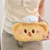 Yellow bear plush messenger bag, new cute change bag, cosmetic storage bag, student pencil bag.
