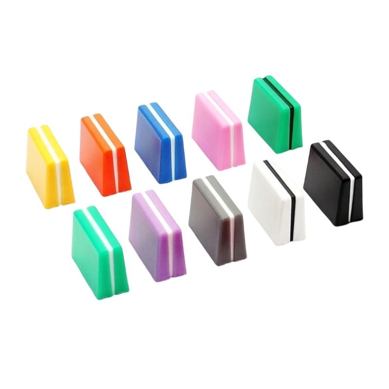 10Pcs Universal Fader Buttons Replacement High Strength Plastic Replacement Knobs Mixer Fader Caps For Music Equipment