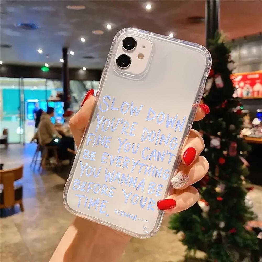 Inspirierendes Zitat Ästhetisches Transparentes Handyhülle Für iPhone 17 16 Pro Max Hüllen iPhone 15 14 13 12 11 XS XR 7 8 Plus Acryl Hülle