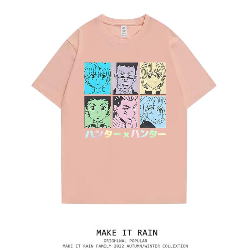 

Японское аниме Пара охотников на полную ставку Мужская и женская летняя футболка с коротким рукавом HunterxHunter из хлопка с принтом 4XL