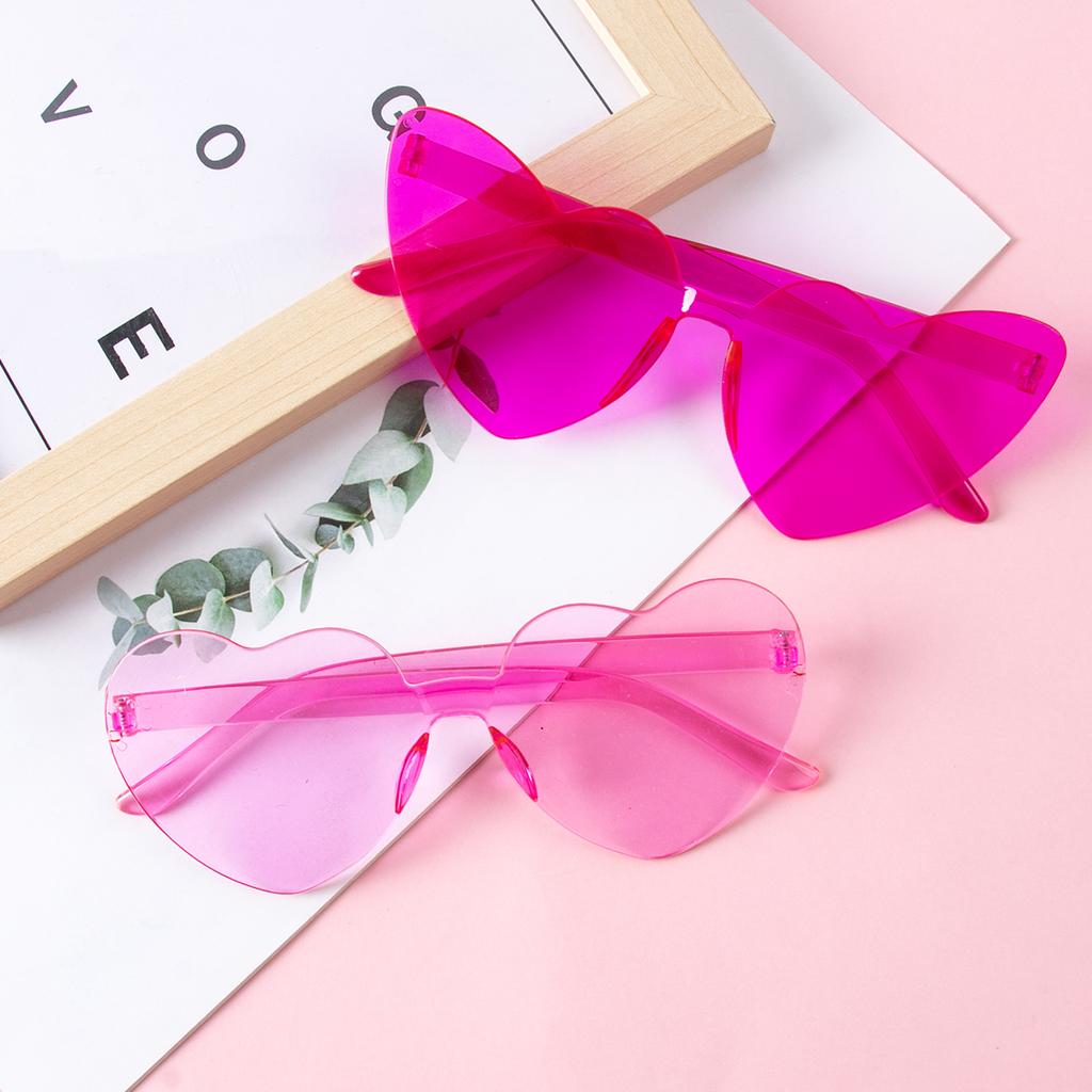 6-12pcs Heart Sunglasses Candy Color Rimless Fun Glasses for Girl Hen Bachelor Party Favors Wedding Decor summer traveling Gift