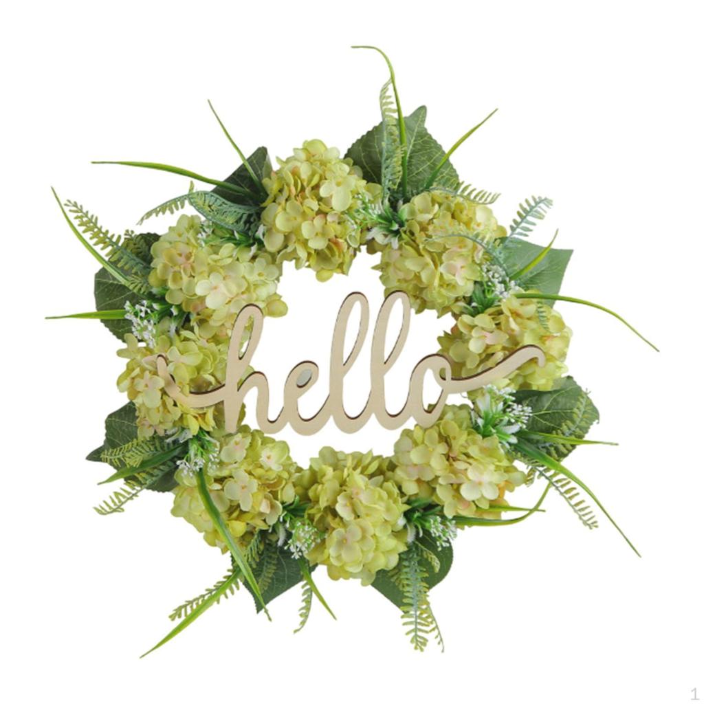 Artificial Door Spring Crown with Hello Sign Collection Creative Decoration for The Home Window