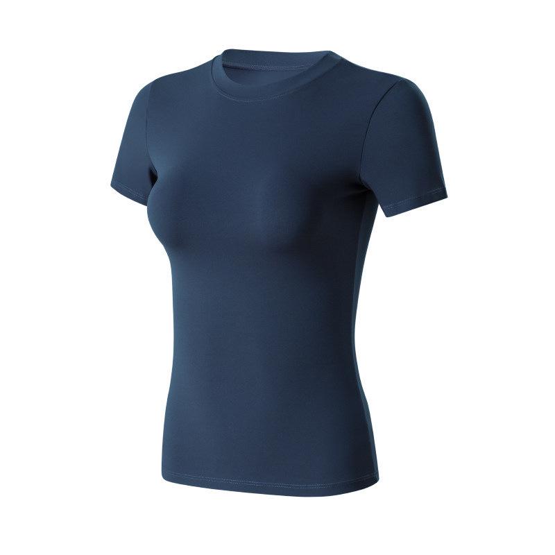 Women's Slimming Short Sleeve Yoga & Running T-Shirt - Breathable, Round Neck Fitness Top for Pilates & Outdoor Activities