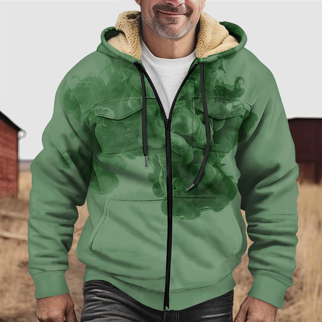 Men's Thickened Button Double Pocket Jacket With Pocket Insert Cotton Jacket