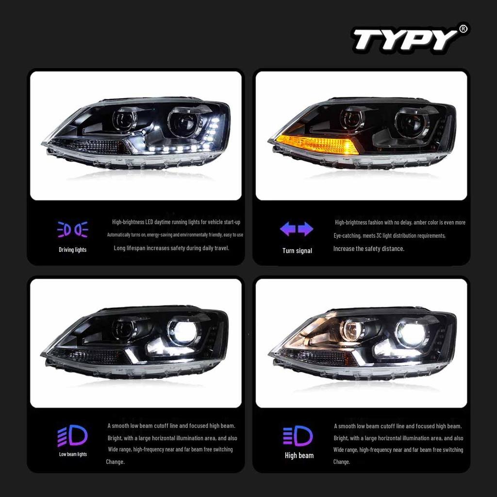 Volkswagen Sagitar (2012-2018) LED Headlight Assembly with Xenon & Daytime Running Lights