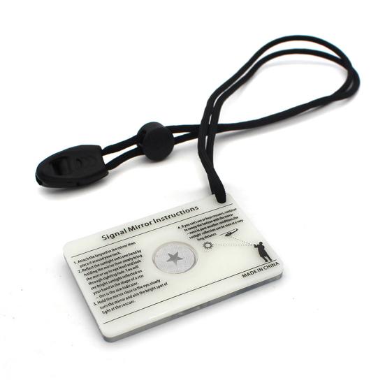 Fluorescent Boat Signal Mirrors with Emergency Rescue Lightweight Multifunction Survival Hanging Rope Signal Mirror