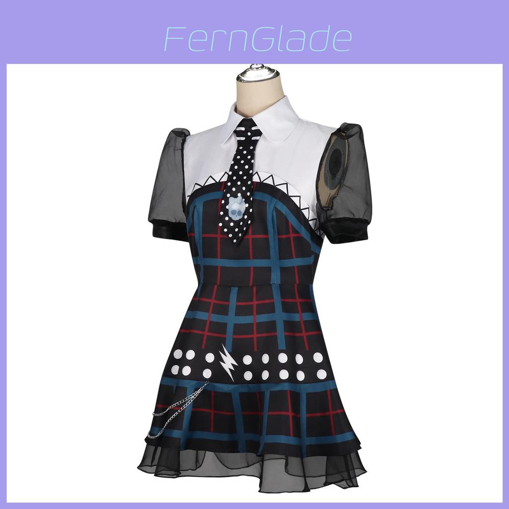 Vestido de Cosplay da Frankie Stein de Monster High Com Material Macio de Nylon Para Role Play de Anime