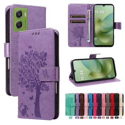 Wallet Tree Embossing Flip Leather Case For Coque Motorola Moto G06 G86 G56 G05 G15 Power G85 G75 G55 G45 G35 Cover Funda
