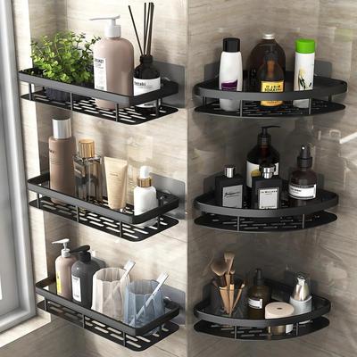 Badezimmerregal, Küchenaufbewahrungsorganisator, Aluminiumlegierung, Shampoo-Rack, Duschregal, Badezimmer-Zubehör, kein Bohrregal