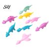 Dinosaur Toy Kit 5Pcs Sling Shot Finger Sticky Dino Launching Anxiety Relief Stress Stretchy Flying Tricky Props Party Favors