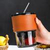 OLOEY Glass Beverage & Coffee Cups with Straw (6-Pack)