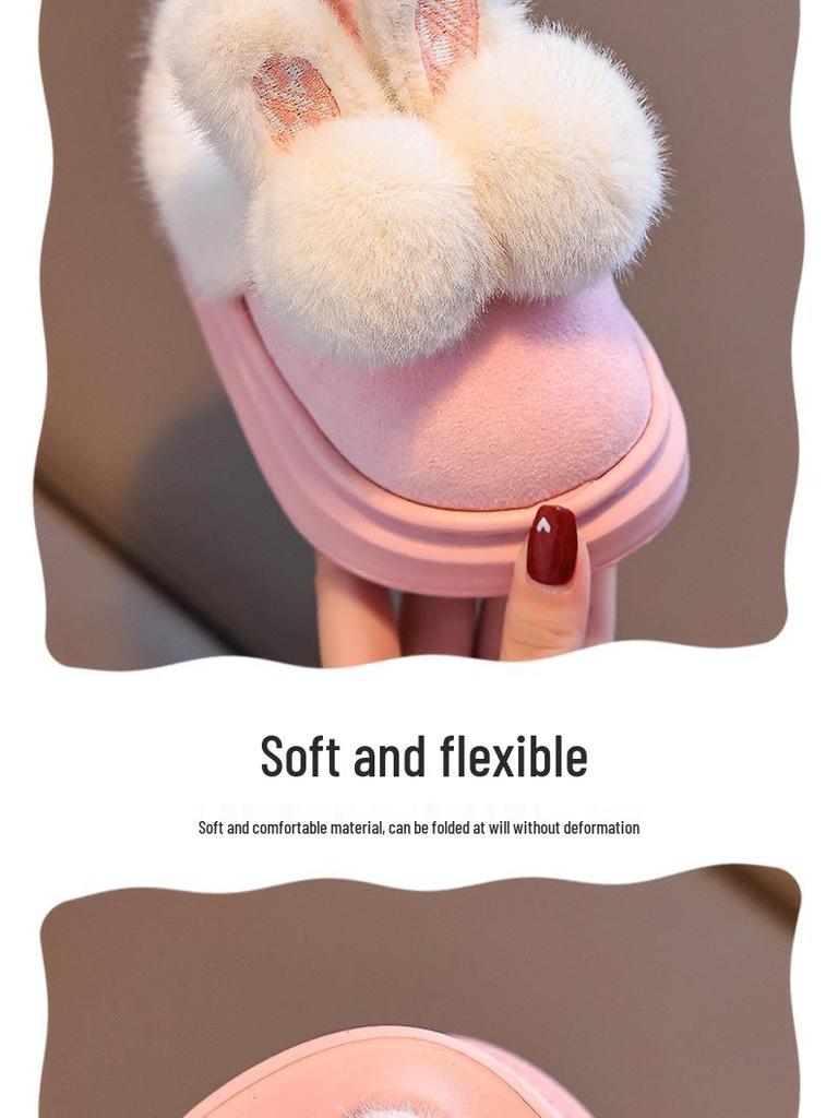 2024 Warm Winter Cotton Slippers for Girls: Indoor/Outdoor, Thickened for Mid-to-Large Children