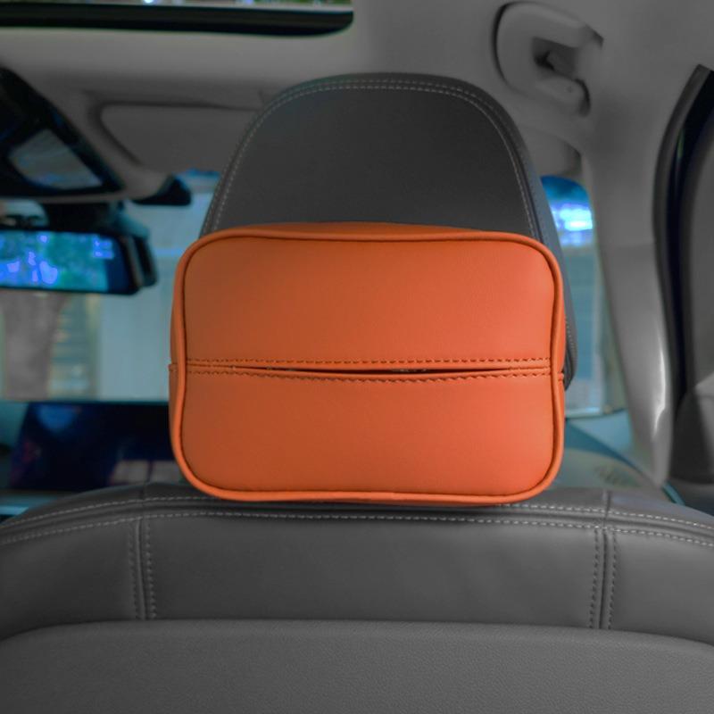 Car Tissue Boxes High-end Hanging Armrest Box Simple Leather Car Tissue Box Sun Visor Light Luxury Car Interior Accessories
