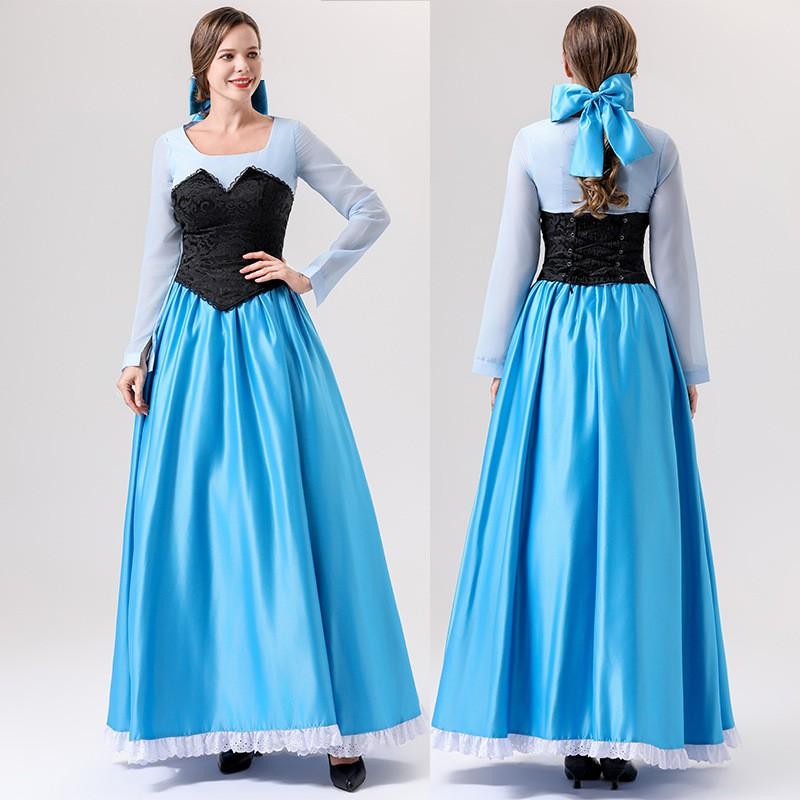 Halloween Mermaid Costume Dress Ariel Princess Cosplay Outfit Women Fantasy Theme Party