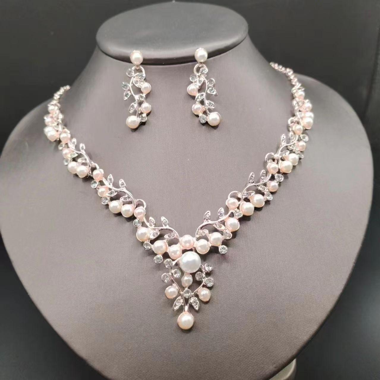 

Элегантный европейский и американский свадебный набор ожерелий - Свадебные ювелирные аксессуары из двух частей