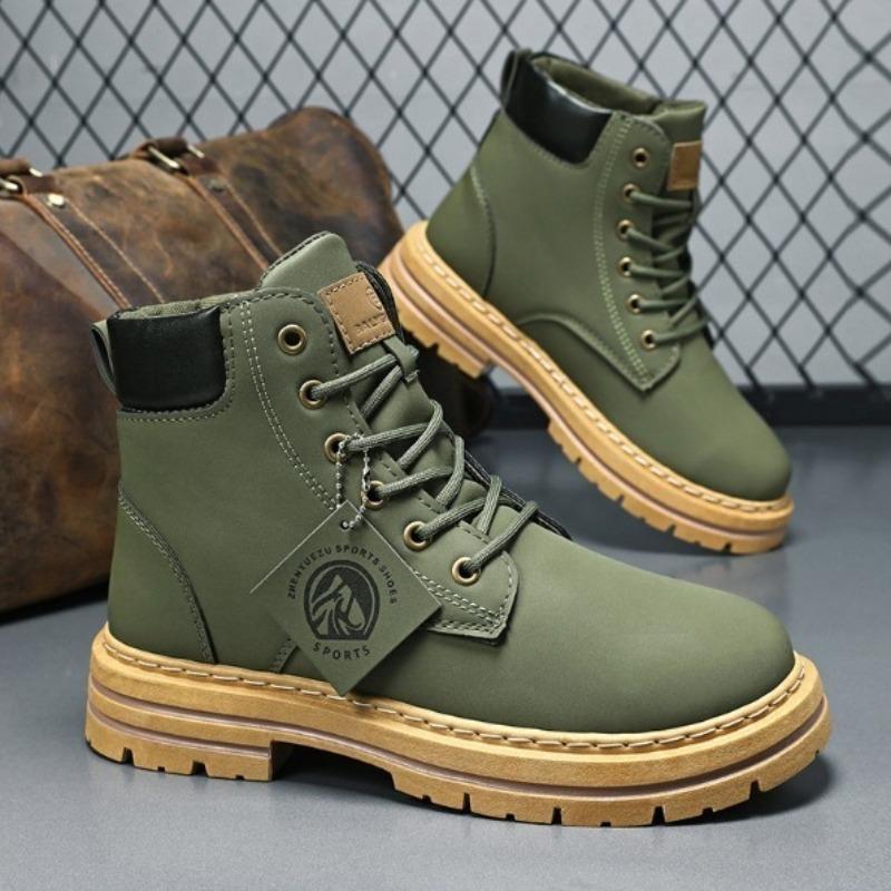 Modne Wysokiej Jakości Retro w Brytyjskim Stylu Męskie Buty Antypoślizgowe Wytrzymałe, Modne Dodające Wzrostu Gruba Podeszwa Buty Robocze Botas