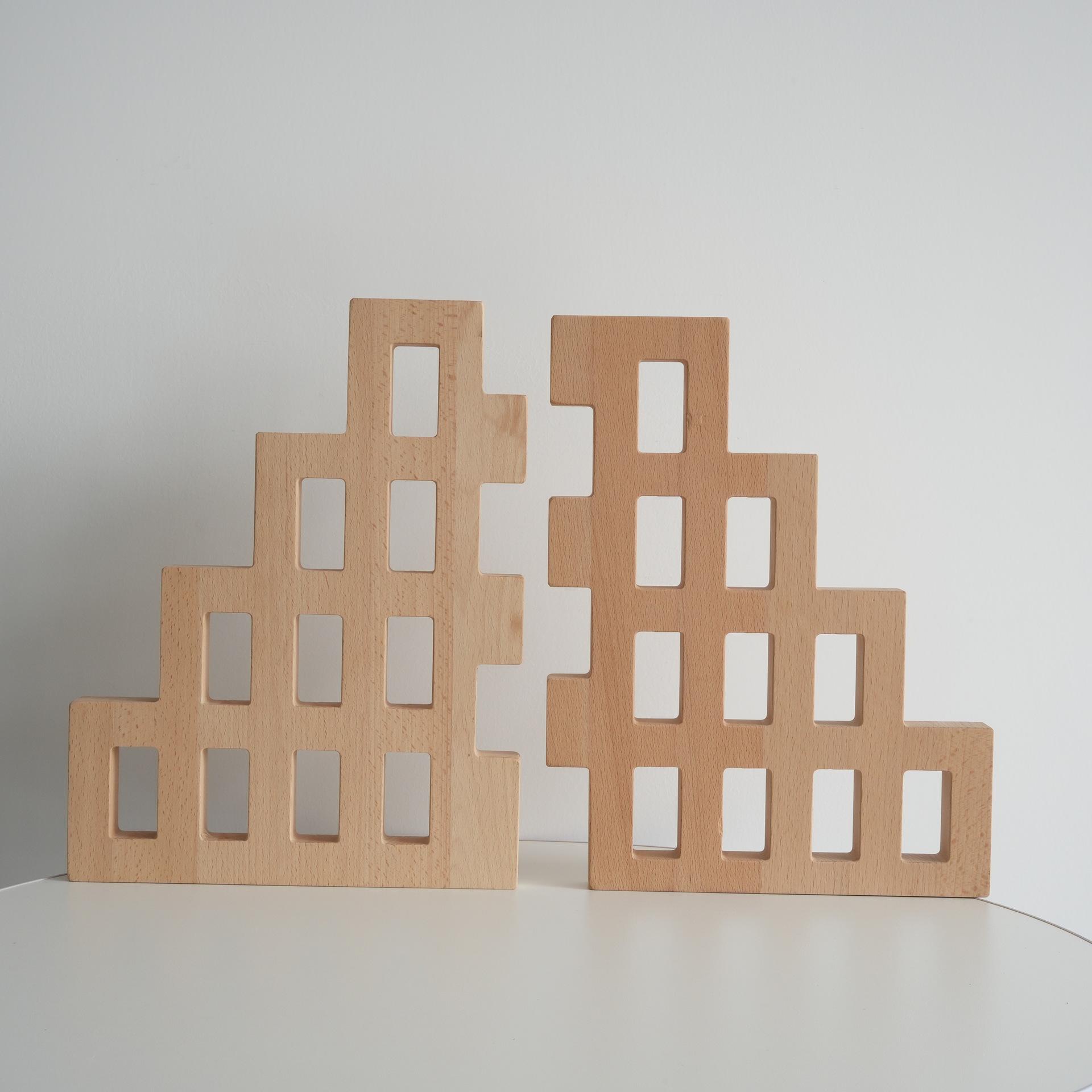 Gem Acrylic Rainbow Crystal Blocks: Transparent Building Cubes & Solid Beech Wood House Toy for Kids