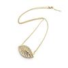 Les Trésors De Lily [M8863] - Gold Plated Necklace 'Gold Leaf' White Gold - 28x15 Mm