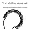 120W Dual Type-C Spring Retractable Data Cable for Fast Charging, Compatible with Apple, Huawei, and Honor