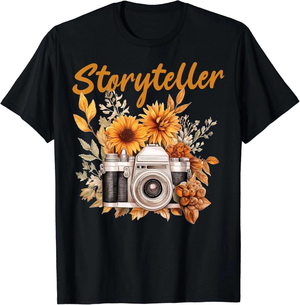 Photographer Vintage Floral Shirt Storyteller Photography Gift Unisex T-Shirt