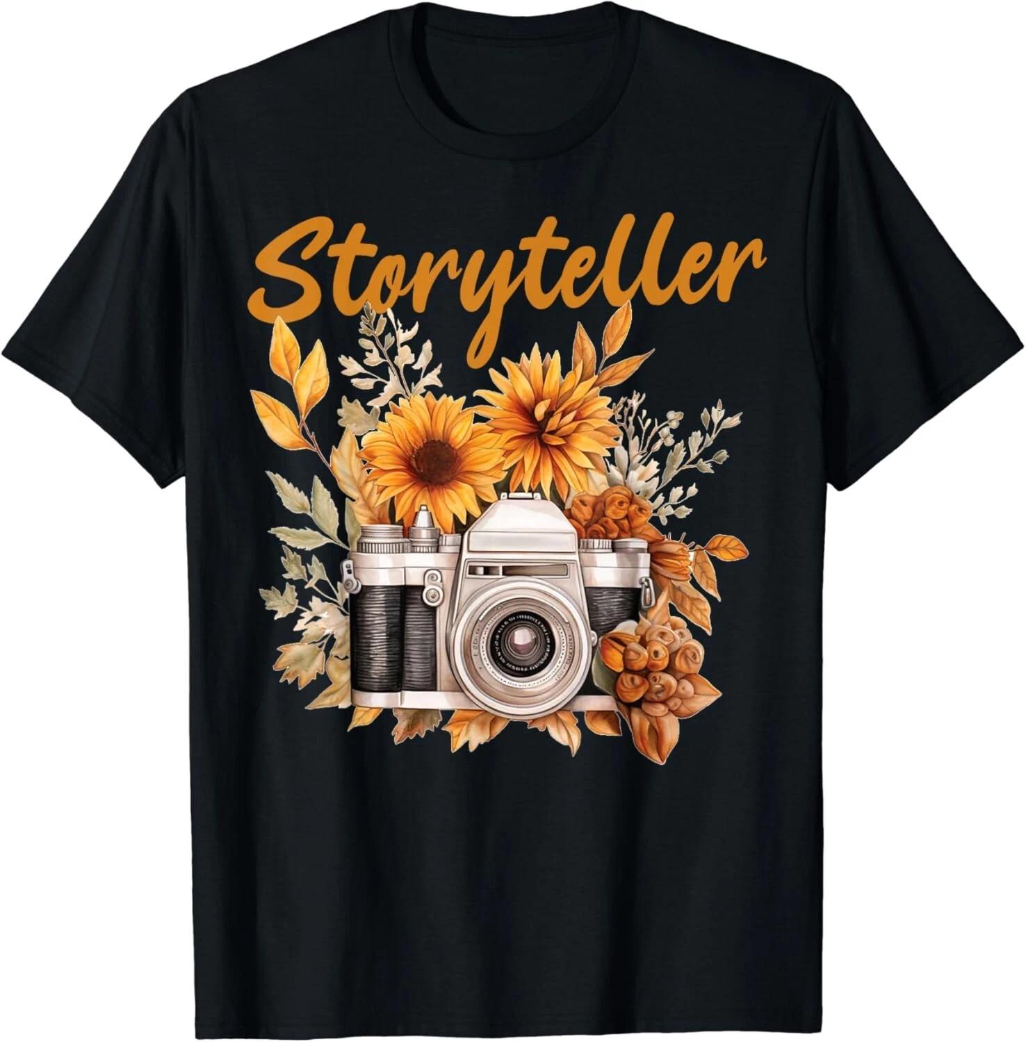 

Photographer Vintage Floral Shirt Storyteller Photography Gift Unisex T-Shirt L