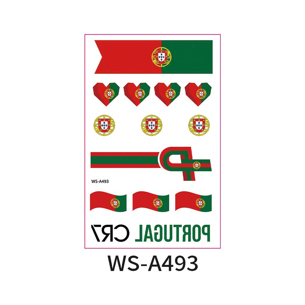 World Cup Argentina Belgium Fans Flag Face Sticker Waterproof Competition Game Tattoo Sticker
