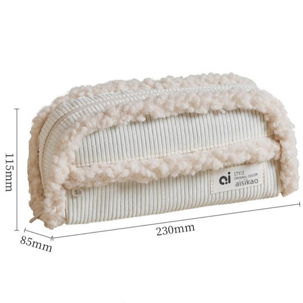 Pen Organizer Pen Bag High Capacity Corduroy Pencil Bag Simplicity Stationery Storage Bag  Student