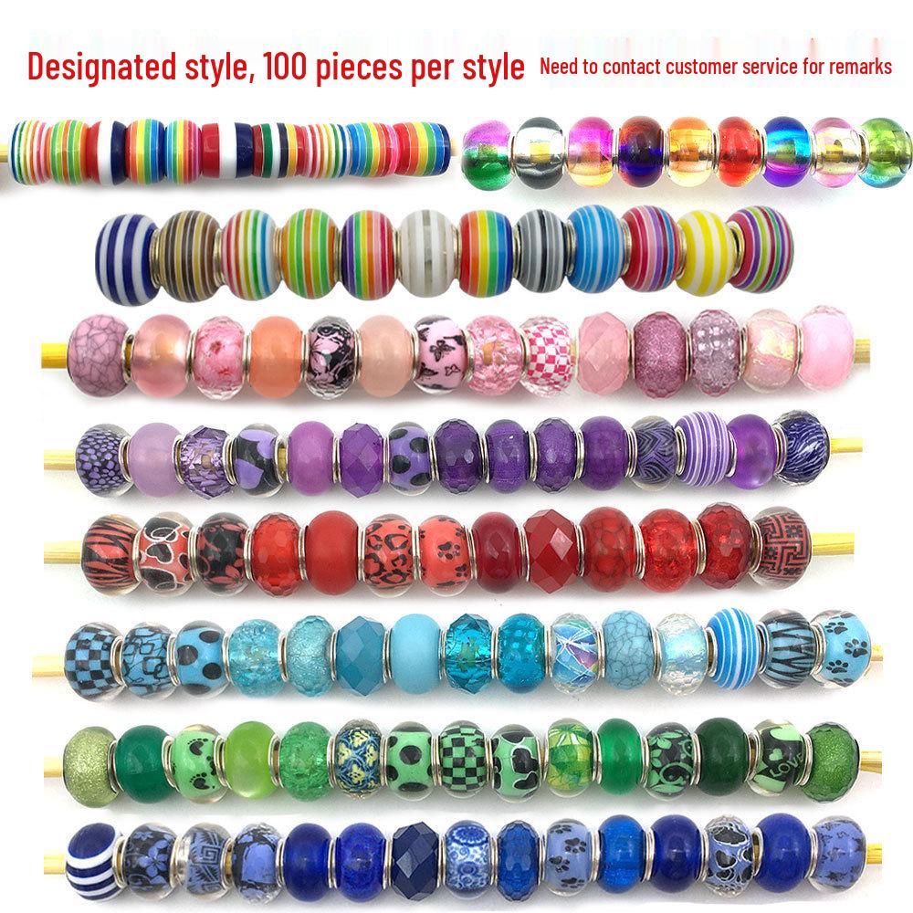 

Faceted Striped Rhinestone Resin Large Hole Beads for DIY Bracelet Making