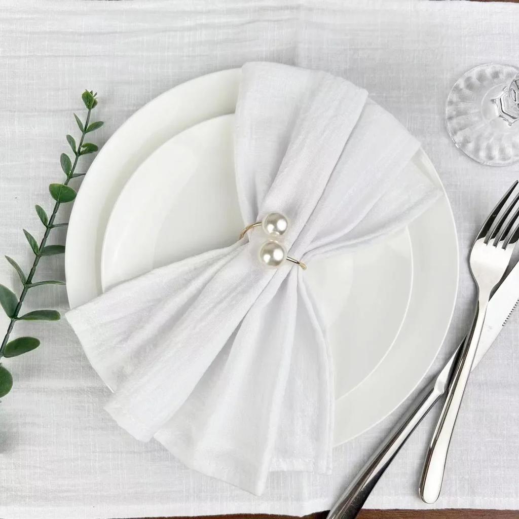 24pcs Napkins Cotton Soft Dinner Napkins Cloth 30x45cm Baby Blue Rustic Table Napkins for Wedding Party Easter Table Decoration