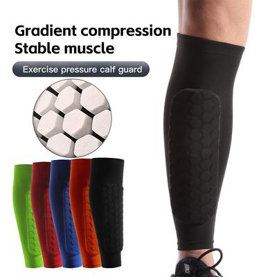 1Pcs Football Shin Guard Socks Sleeves With Foam,Calf Compression Sleeve Honeycomb Pads,Sports Legging & Soccer Equipment