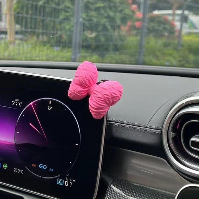Car Hooks Cute Invisible Bow Decorations Center Console Decorations And Interior Screen Decorations