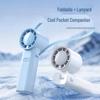 Portable USB Rechargeable Neck-Hanging Foldable Mini Handheld Fan with High-Speed Turbine