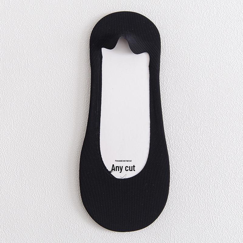 Women's Non-Slip No-Show Cotton Socks with Silicone Grip – Lightweight and No Heel Drop Design