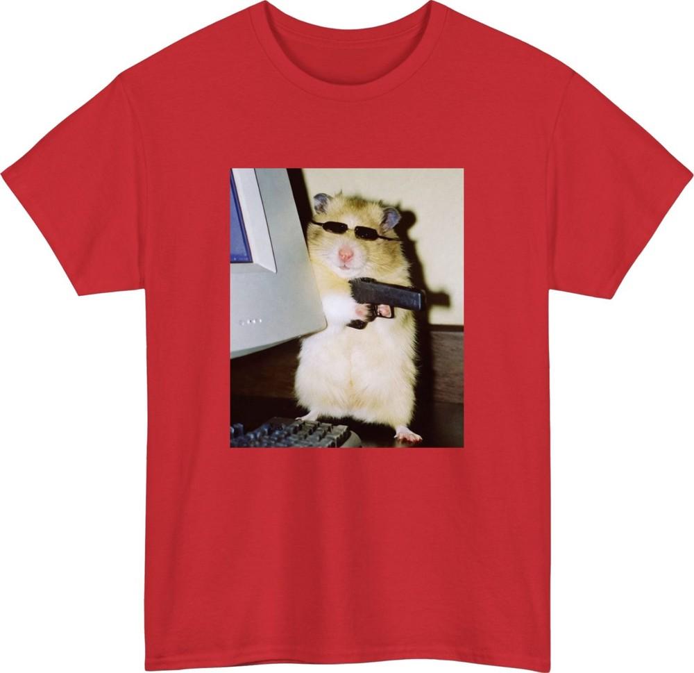 Funny Animal Vintage Graphic TShirt Hamster Unisex Meme Cringe Funny Tee S